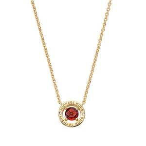 Michael Kors‎ Gold Tone Red Stone Halo Pendant Necklace MKJC0100B710